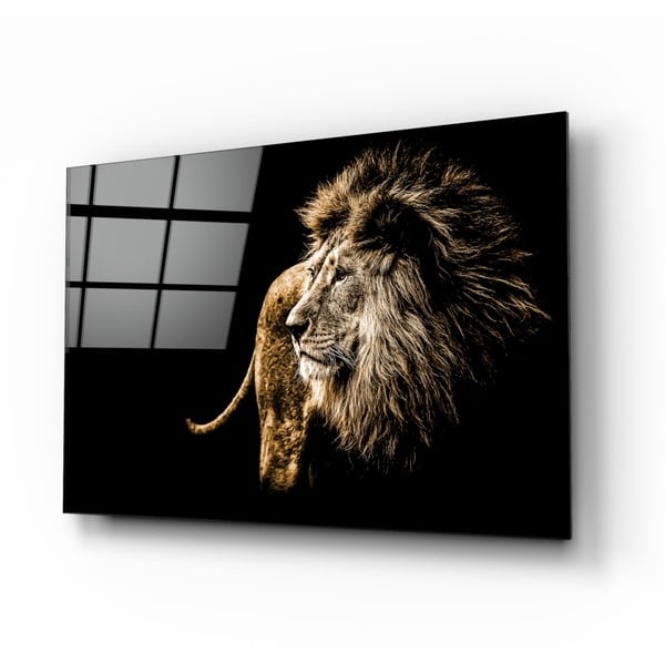 Картина върху стъкло Majestic , 110 x 70 cm Lion - Insigne