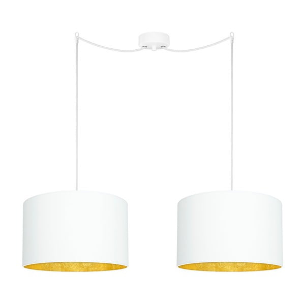 Бяла двойна лампа за таван със златни детайли MIKA Elementary Mika - Sotto Luce