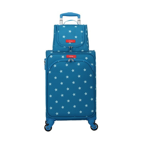 Комплект син багаж на 4 колела и козметичен куфар Lollipops Starry - LOLLIPOPS