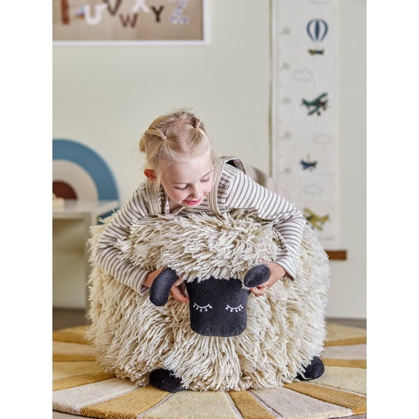 Кремав вълнен детски пуф Dolly – Bloomingville Mini-image-3