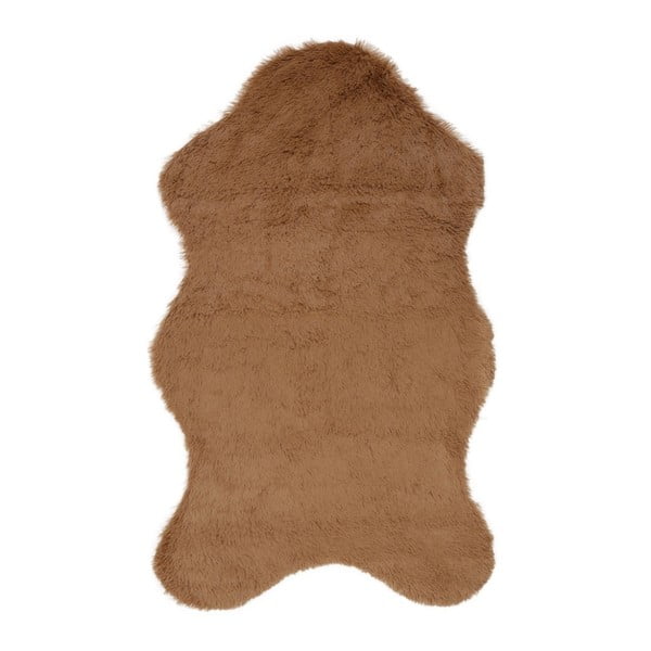 Кафяв килим от изкуствена кожа Tavsantuyu Brown, 100 x 160 cm - Unknown