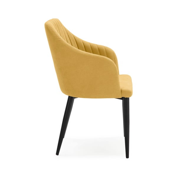 Жълти тапицирани трапезни столове в комплект 2 бр. Nadi – Marckeric-image-3