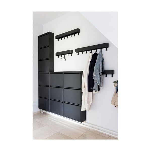 Черна метална стенна закачалка с рафт 27 cm Dax Play – Spinder Design-image-2