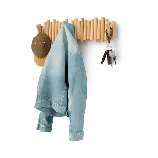 Стенна закачалка от масивен бор в естествен цвят 61 cm Picket – Umbra-image-2