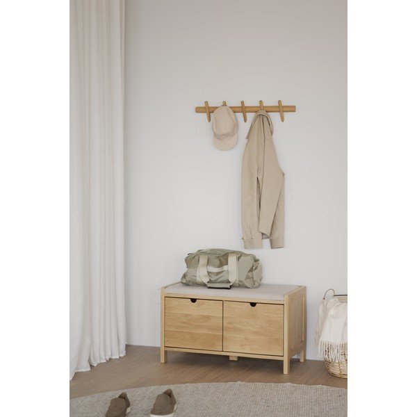 Стенна закачалка от дъбово дърво в естествен цвят Hillmond - Rowico-image-1