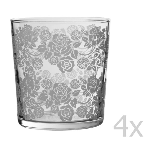 Set 4 sklenic Roses, 370 ml