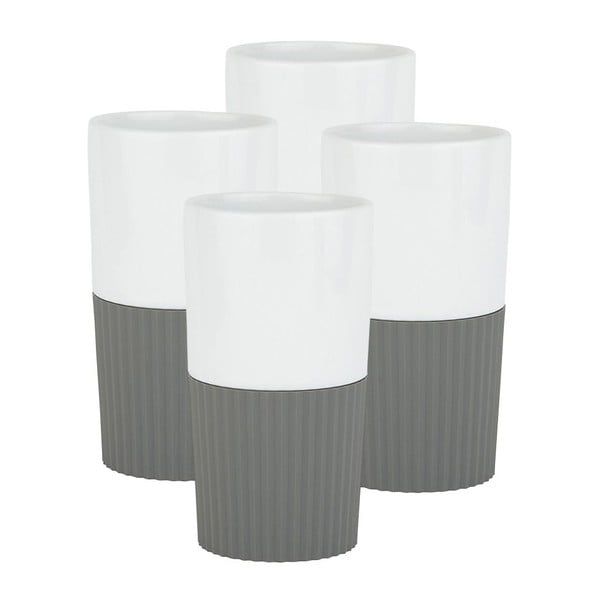 Комплект от 4 порцеланови чаши Confetti Grey - Zone