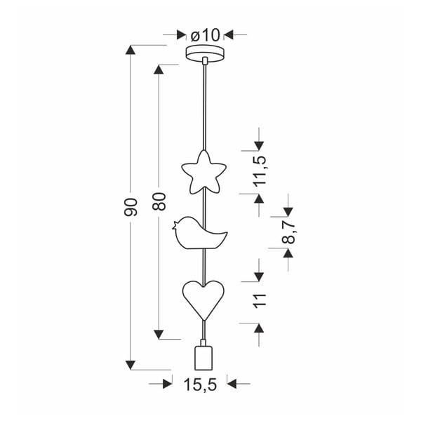 Детска лампа в бяло и розово с метален абажур Single - Candellux Lighting-image-2