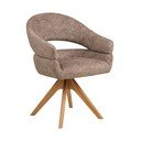 Кафяв тапициран трапезен стол с подлакътници Dover – House Nordic