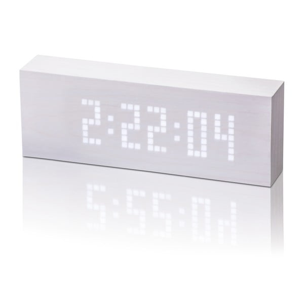 Бял будилник с бял LED дисплей Часовник Message Click - Gingko