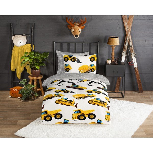 Единично  фланелено детско спално бельо 140x200 cm Dig – Good Morning-image-1