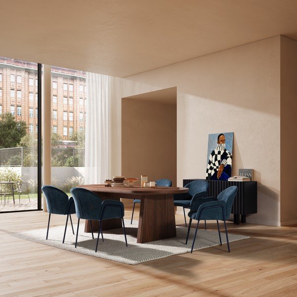 Сини тапицирани трапезни столове в комплект 2 бр. Aslin – MOME-image-1