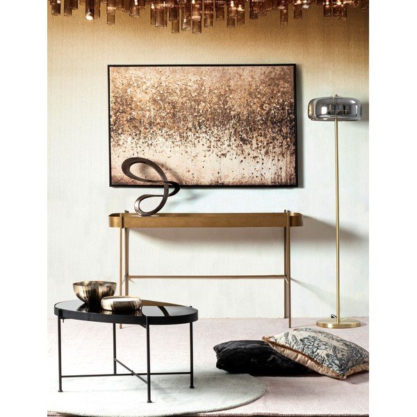 Конзолна маса със стъклен плот  в златист цвят 43x120,5 cm Rashida – Bizzotto-image-1