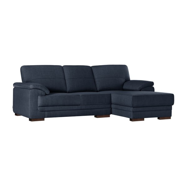 Тъмносин ъглов разтегателен диван с шезлонг Casavola, десен ъгъл - Florenzzi
