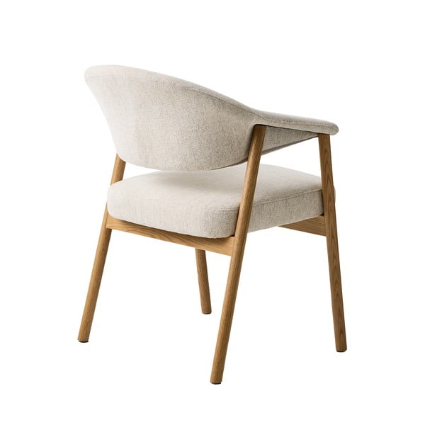 Кремави трапезни столове в комплект с подлакътници 2 бр. от масивен дъб Elk – Unique Furniture-image-3