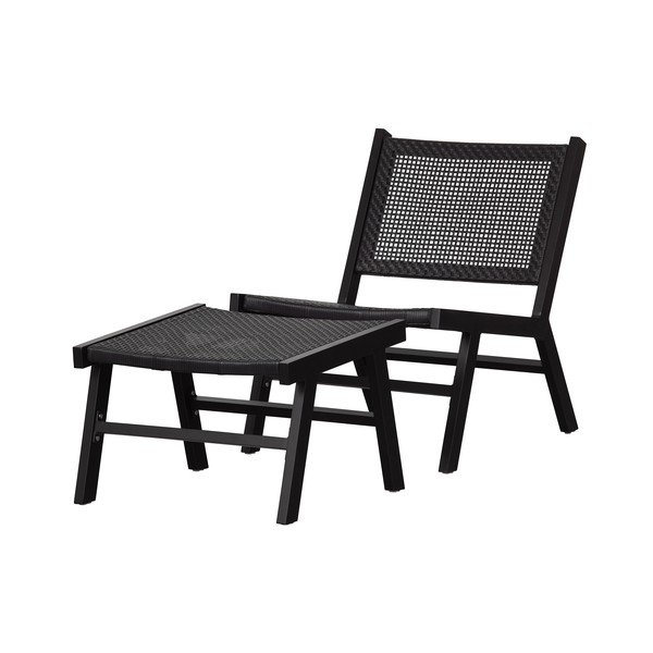 Черна табуретка за градински стол Puk - WOOOD-image-3