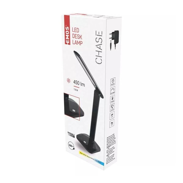 Черна настолна LED лампа с възможност за димиране (височина 37 cm) Chase - EMOS-image-1