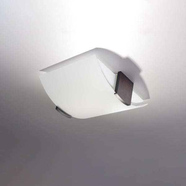 Бяло осветително тяло за таван със стъклен абажур 33x30 cm Eva – Nice Lamps