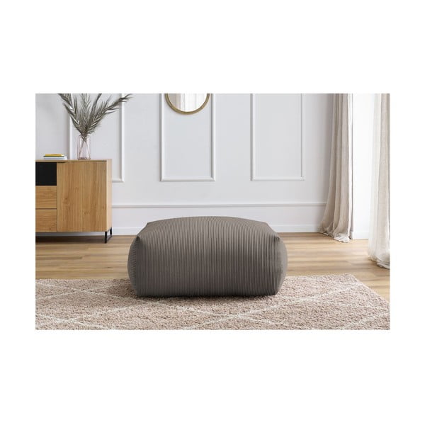 Сиво-кафява табуретка  от рипсено кадифе Voltaire – Bobochic Paris-image-4