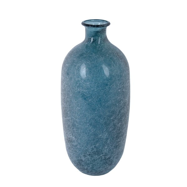 Modrá skleněná váza z recyklovaného skla Ego Dekor Napoles, výška 31 cm