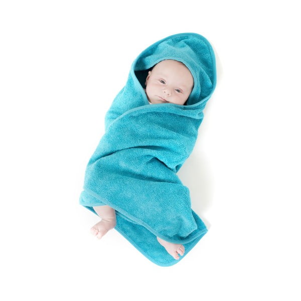 Синя памучна бебешка кърпа 75x75 cm - Tiseco Home Studio-image-1