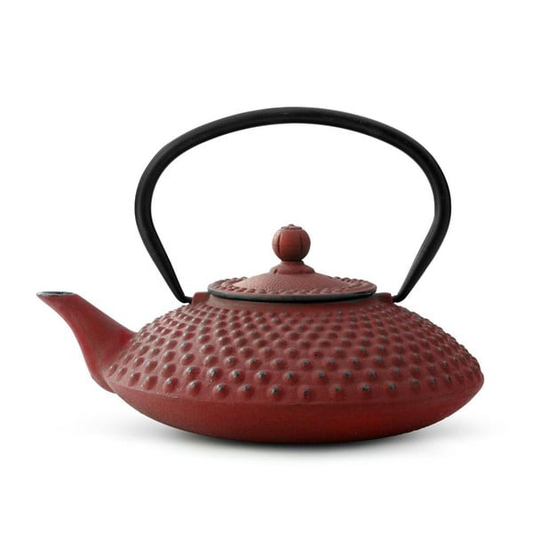Червен чугунен чайник с цедка за насипен чай , 1,25 л Xilin - Bredemeijer