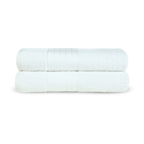Бели памучни хавлиени кърпи в комплект 2 бр. от тери 70x140 cm – Good Morning