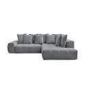 Тъмносив шенилов сгъваем/с място за съхранение ъглов диван (десен ъгъл/L форма) Everest – Bobochic Paris