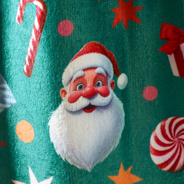 Зелено одеяло с коледен мотив от микроплюш 130x170 cm Christmas Icons – Catherine Lansfield-image-2