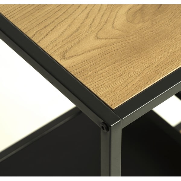 Библиотека от декор от дъб в черен и естествен цвят 80x146x35 cm Altino – Unique Furniture-image-3