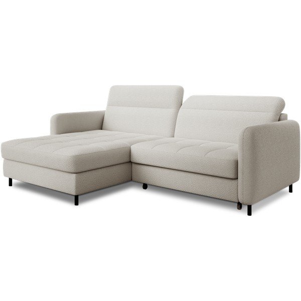 Кремав разтегателен ъглов диван с място за съхранение от букле (ляв ъгъл) Gomsi – ELTAP-image-2