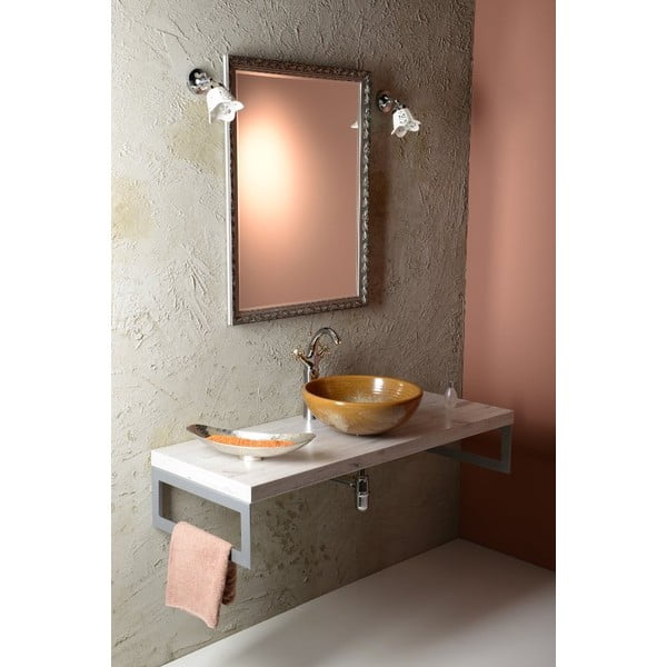 Стояща батерия за мивка в лъскаво-сребрист и златист цвят Antea – Sapho-image-3