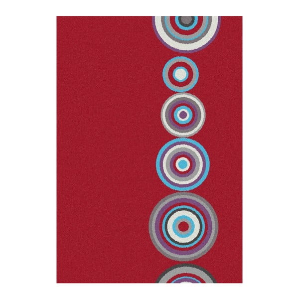 Červený koberec Universal Boras Circles, 57 x 110 cm