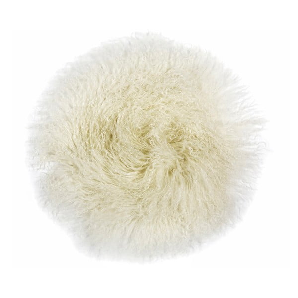 Bílý kožešinový podsedák Arctic Fur Tibetan, 35 x 35 cm