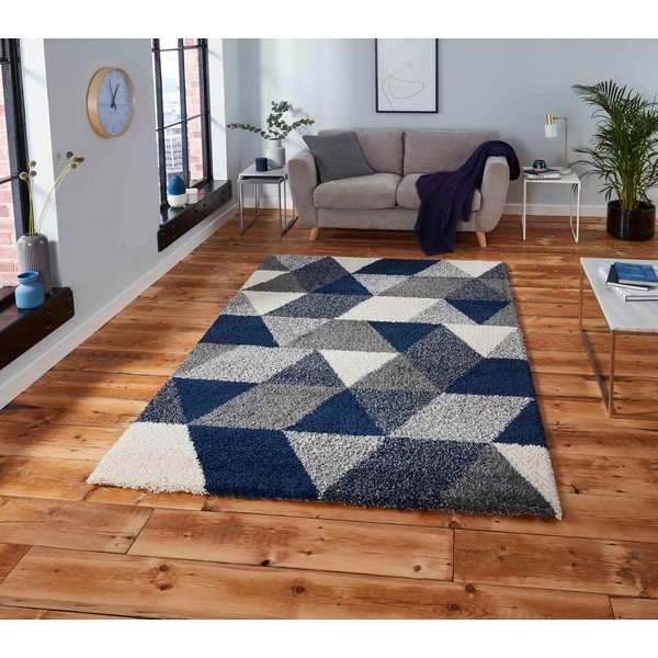 Синьо-сив килим Royal Nomadic Angles, 160 x 220 cm - Think Rugs-image-1