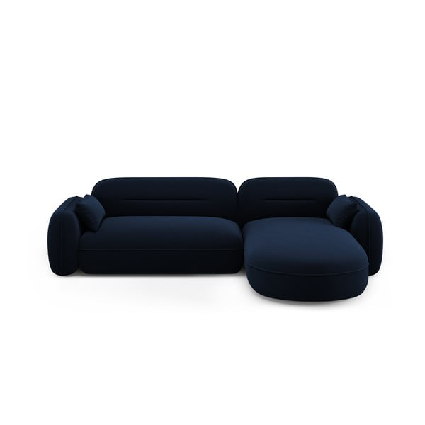 Тъмносин кадифен ъглов диван (десен ъгъл) Audrey – Interieurs 86