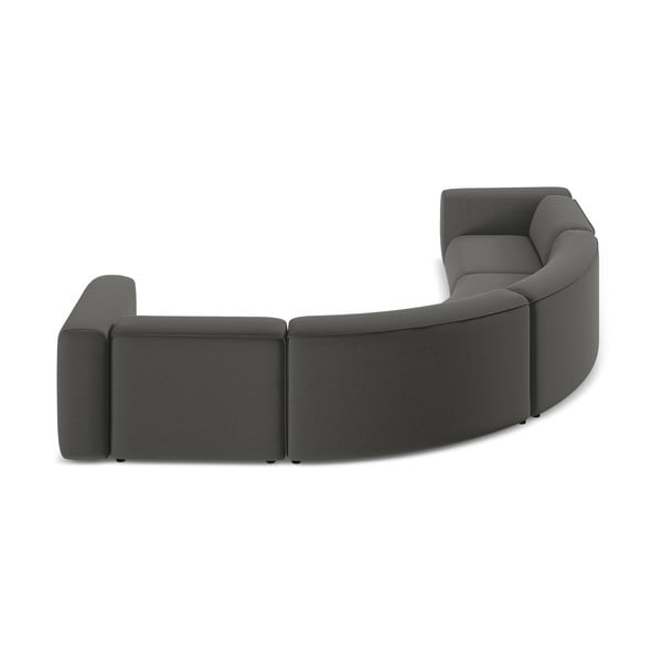 Сив кадифен ъглов диван Ekahi – Makamii-image-4