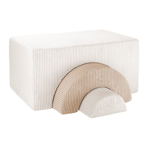 Кремаво велурено игрище от пяна 75x49x37 cm Rainbow Montessori – Wigiwama