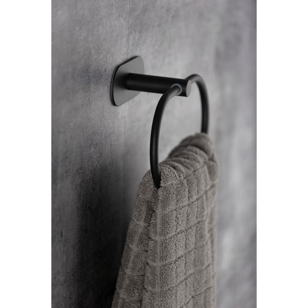 Матово черен пръстен от неръждаема стомана за държач за кърпи Turbo-Loc® Orea - Wenko-image-1