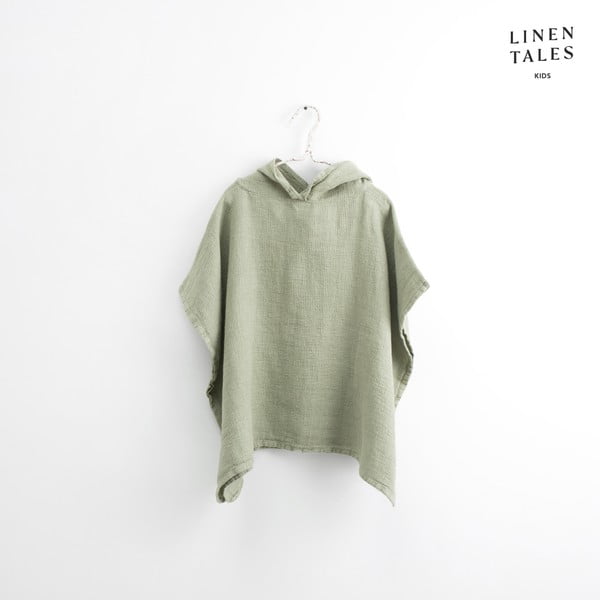 Светлозелен ленен бебешки халат размер 2-4  години - Linen Tales