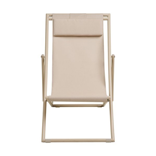 Бежов градински шезлонг метален Curtis – House Nordic-image-3