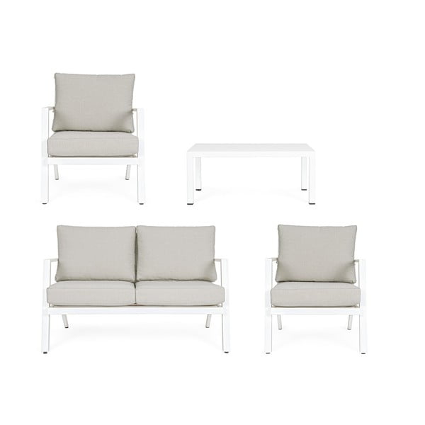 Бял алуминиев градински комплект от за отдих за 4 Harley   – Bizzotto-image-4