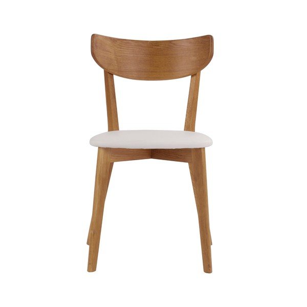 Трапезен стол от кафяв дъб с бяла седалка Ami - Rowico-image-2