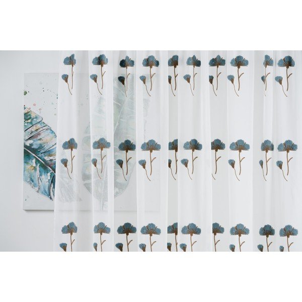 Бяло-синя завеса 140x260 cm Elba – Mendola Fabrics-image-1