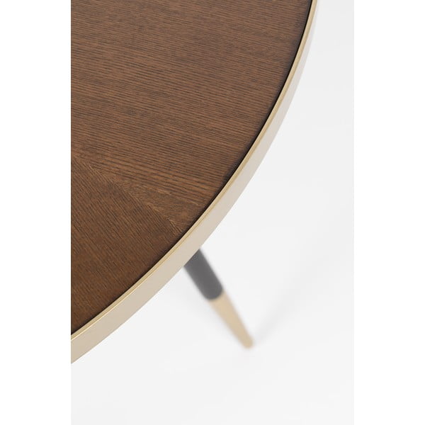 Кръгла маса за хранене с плот от орех ø 91 cm Denise - White Label-image-2