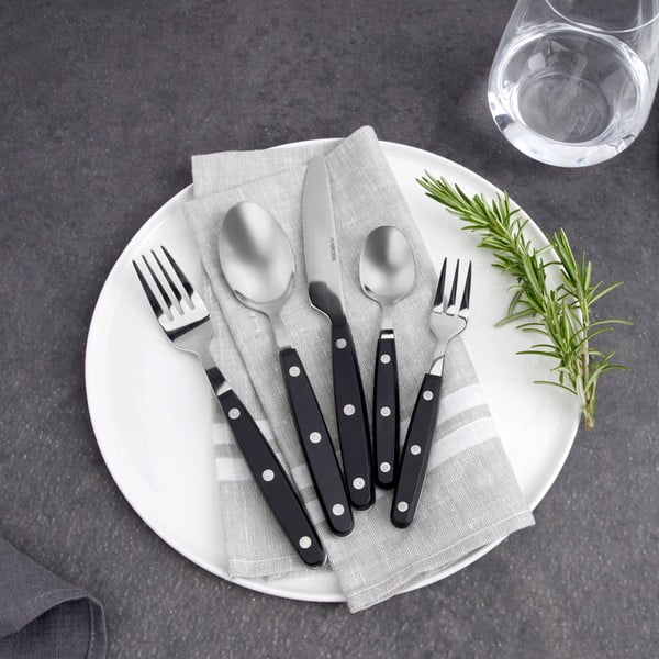 Лъжица от неръждаема стомана с черна дръжка Oslo - Nirosta-image-1