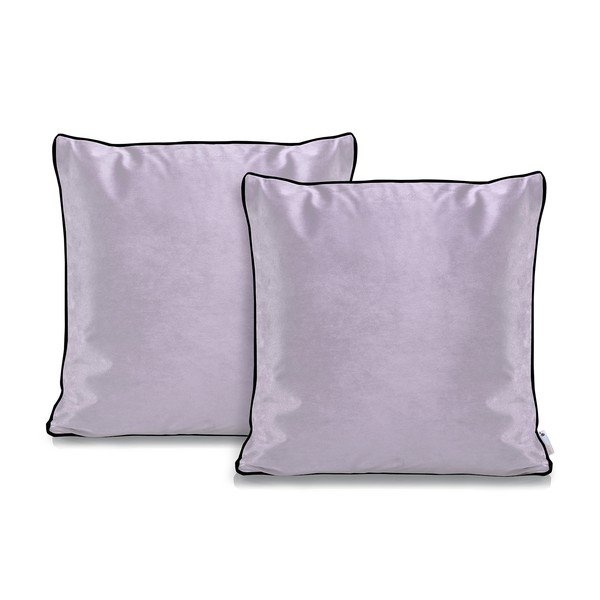 Комплект от 2 светлолилави кадифени калъфки за възглавници Lilac, 45 x 45 cm Rima - DecoKing-image-1