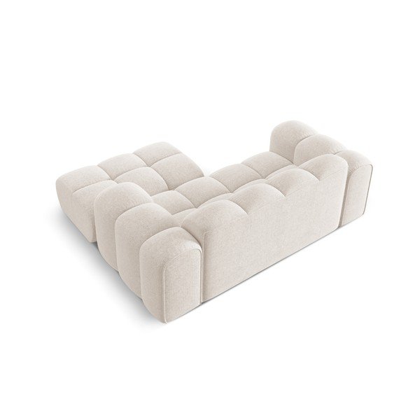 Кремав шенилов ъглов диван (десен ъгъл) Treno – Cosmopolitan Design-image-3