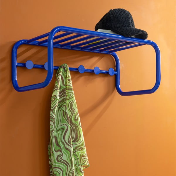 Синя метална стенна закачалка с рафт 72 cm Retro – Spinder Design-image-4