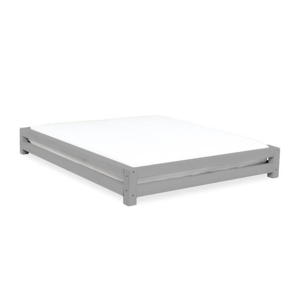 Двойно легло JAPA от сив смърч, 160 x 190 cm - Benlemi